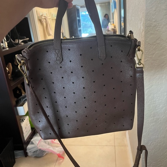 Madewell Mini Transport perforated leather crossbody bag - Picture 2 of 3